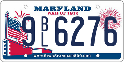 MD license plate 9BL6276