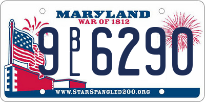 MD license plate 9BL6290