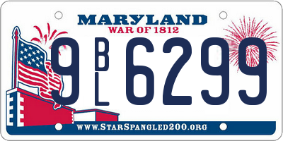 MD license plate 9BL6299