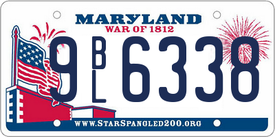 MD license plate 9BL6338