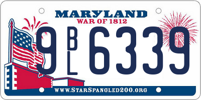 MD license plate 9BL6339