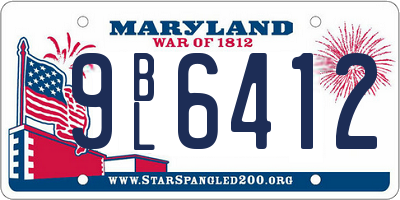 MD license plate 9BL6412