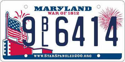 MD license plate 9BL6414