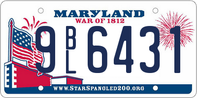 MD license plate 9BL6431