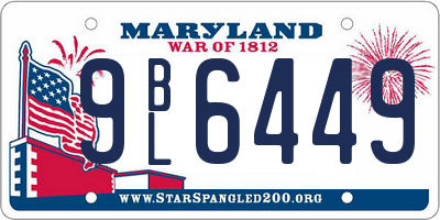 MD license plate 9BL6449