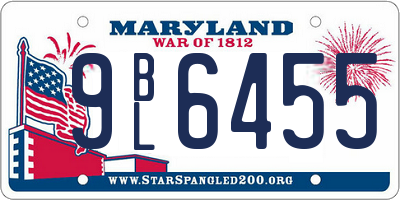 MD license plate 9BL6455