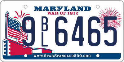 MD license plate 9BL6465
