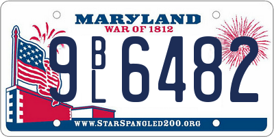 MD license plate 9BL6482