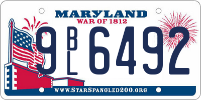 MD license plate 9BL6492