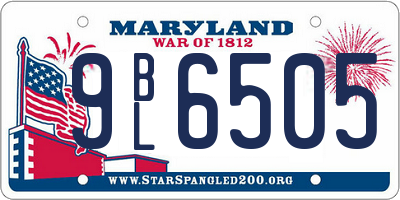 MD license plate 9BL6505