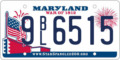 MD license plate 9BL6515