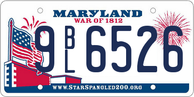 MD license plate 9BL6526
