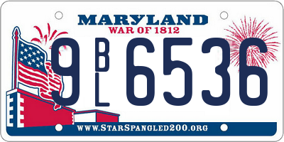 MD license plate 9BL6536