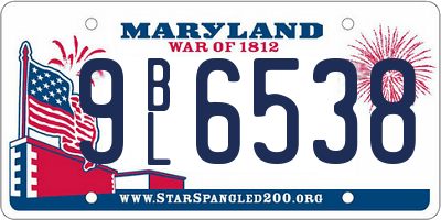 MD license plate 9BL6538