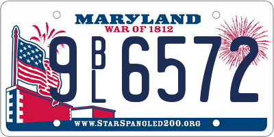 MD license plate 9BL6572