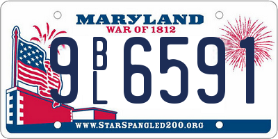 MD license plate 9BL6591