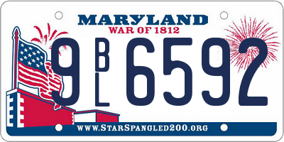 MD license plate 9BL6592
