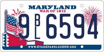 MD license plate 9BL6594