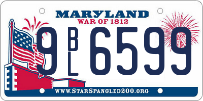 MD license plate 9BL6599