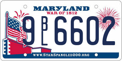 MD license plate 9BL6602