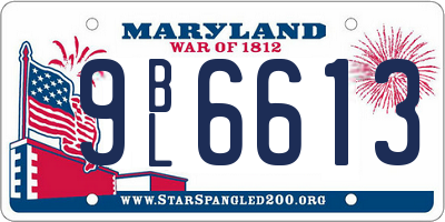 MD license plate 9BL6613