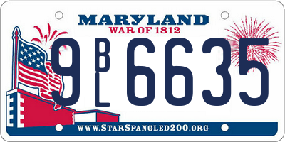 MD license plate 9BL6635