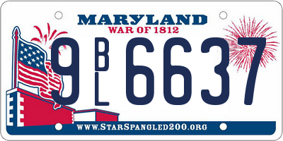 MD license plate 9BL6637
