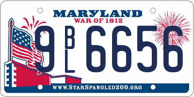 MD license plate 9BL6656