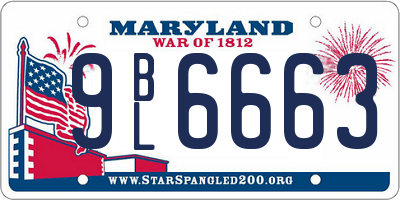 MD license plate 9BL6663
