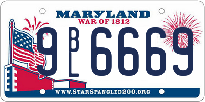 MD license plate 9BL6669
