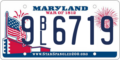 MD license plate 9BL6719