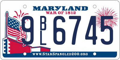 MD license plate 9BL6745