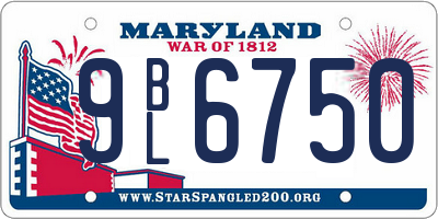 MD license plate 9BL6750