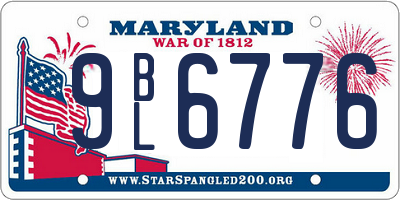 MD license plate 9BL6776