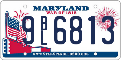MD license plate 9BL6813
