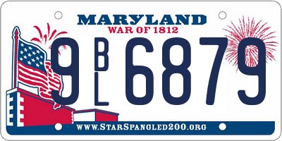 MD license plate 9BL6879