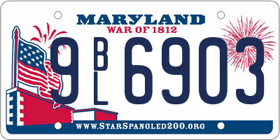 MD license plate 9BL6903