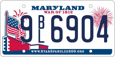 MD license plate 9BL6904