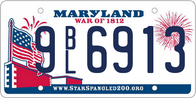 MD license plate 9BL6913