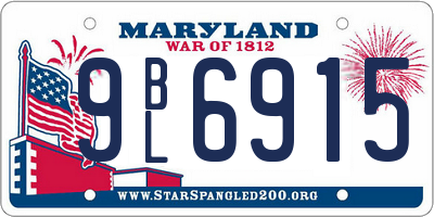 MD license plate 9BL6915