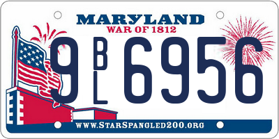 MD license plate 9BL6956
