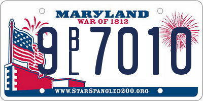 MD license plate 9BL7010