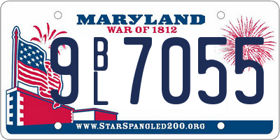 MD license plate 9BL7055
