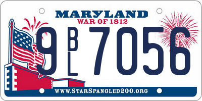 MD license plate 9BL7056