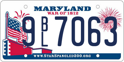 MD license plate 9BL7063