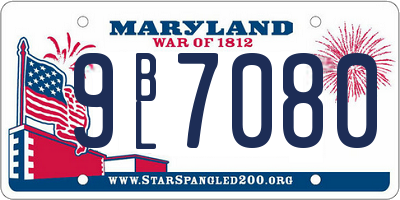 MD license plate 9BL7080