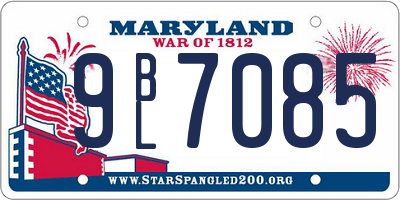 MD license plate 9BL7085