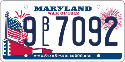 MD license plate 9BL7092