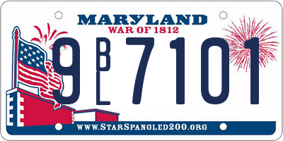 MD license plate 9BL7101