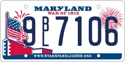 MD license plate 9BL7106